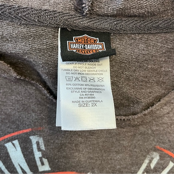 Harley Davidson Grey Hoodie Womens size XXL - Picture 3 of 6
